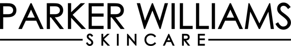 Parker Williams Skincare logo, black wordmark with cactus inspired logo.